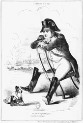 La Grenouille et le Boeuf: Der Kleine und der Große Napoleon I, Karikatur aus 